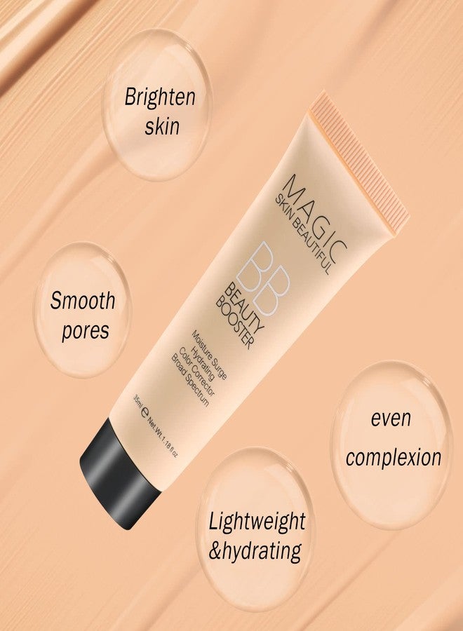 Boobeen Hydrating BB Cream, Full-Coverage Foundation & Concealer, Color Correcting Tinted Moisturizer for All Skin Types - Evens Skin Tone (Ivory White) - Image 3
