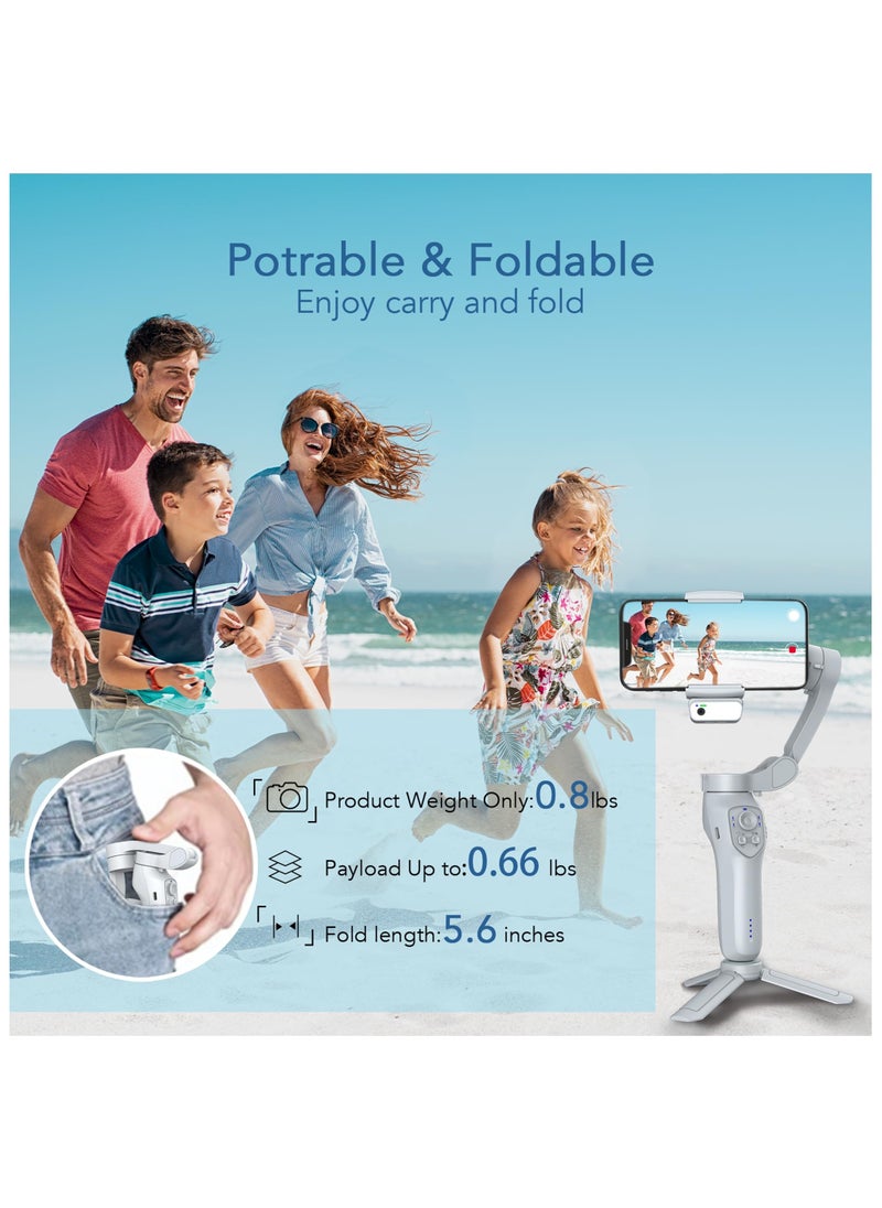 ASIV - 3-axis mobile head with magnetic AI active tracker, smartphone head stabilizer with fill light, mobile phone stabilizer for video recording, head for Android and iPhone, TikTok YouTube vlog suite - Image 1