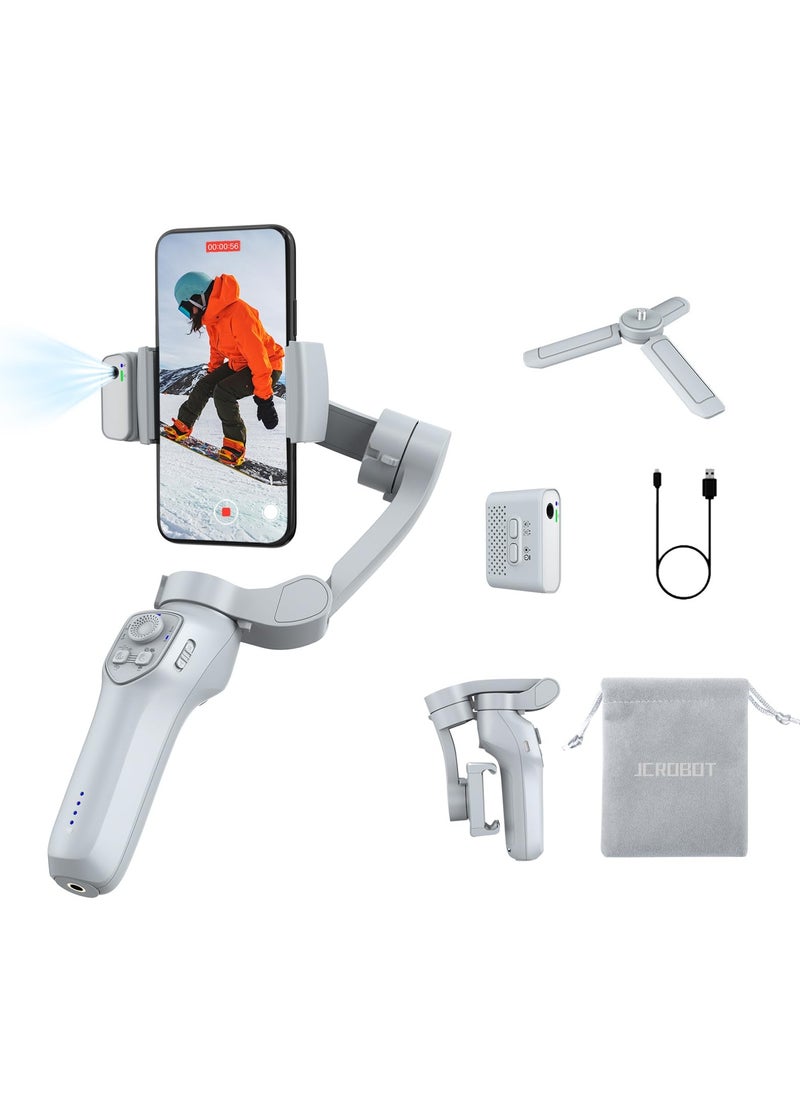 ASIV 3-axis mobile head with magnetic AI active tracker, smartphone head stabilizer with fill light, mobile phone stabilizer for video recording, head for Android and iPhone, TikTok YouTube vlog suite  - Image 1