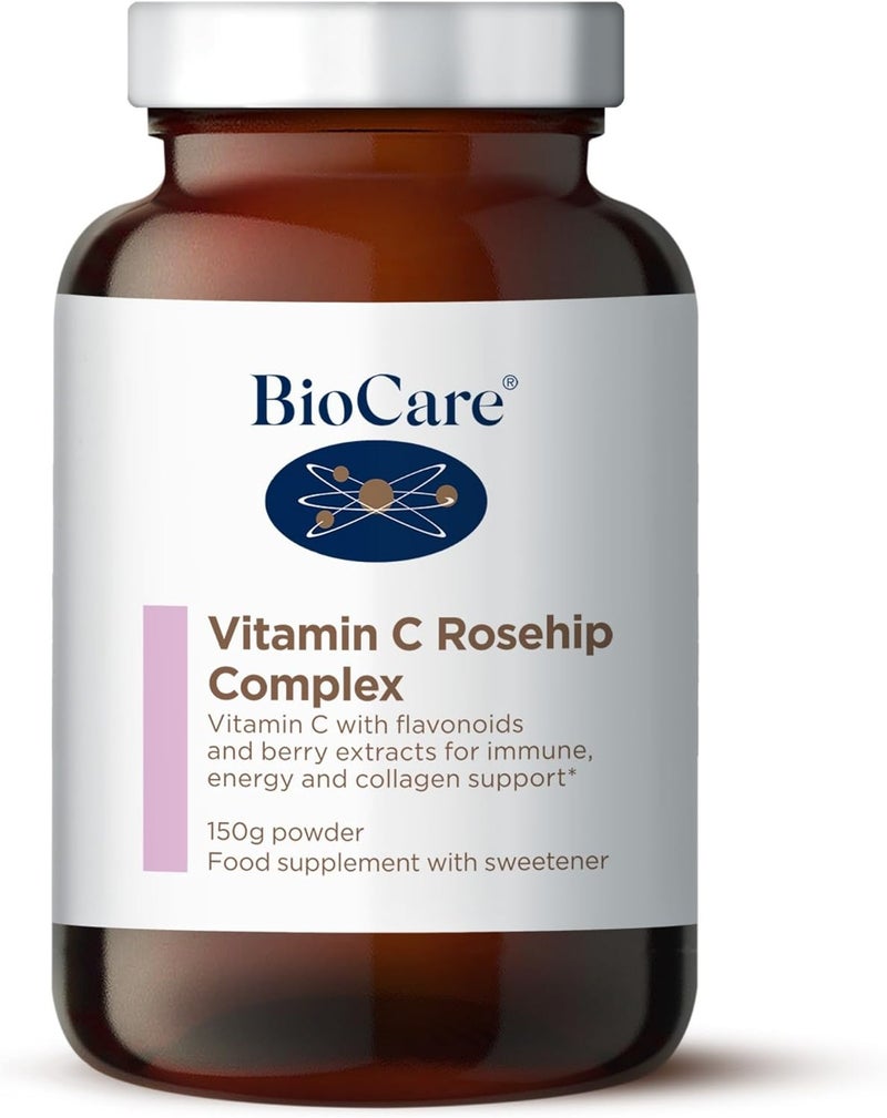 BioCare Vitamin C Rosehip Complex with Flavonoids Berry Extracts for Immune Energy Collagen Support 150g Powder - Image 1