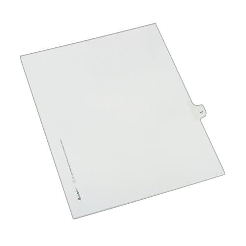 Avery Individual Legal Exhibit Dividers, Allstate Style, 10, Side Tab, 8.5 x 11 inches, Pack of 25 (82208) - Image 1