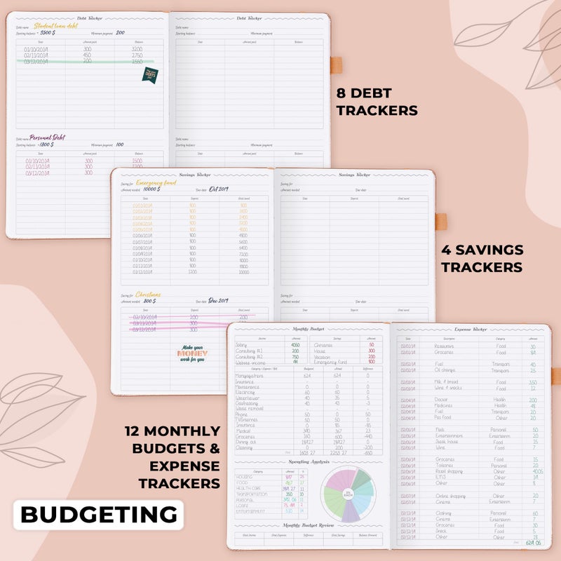 GoGirl Planner PRO Schedule - Undated Planner with Hourly Time Slots, Monthly, Weekly & Daily Organizer, Appointment Book for time Management, 7"x10" Hardcover, Lasts 1 Year - Peach Pink - Image 5