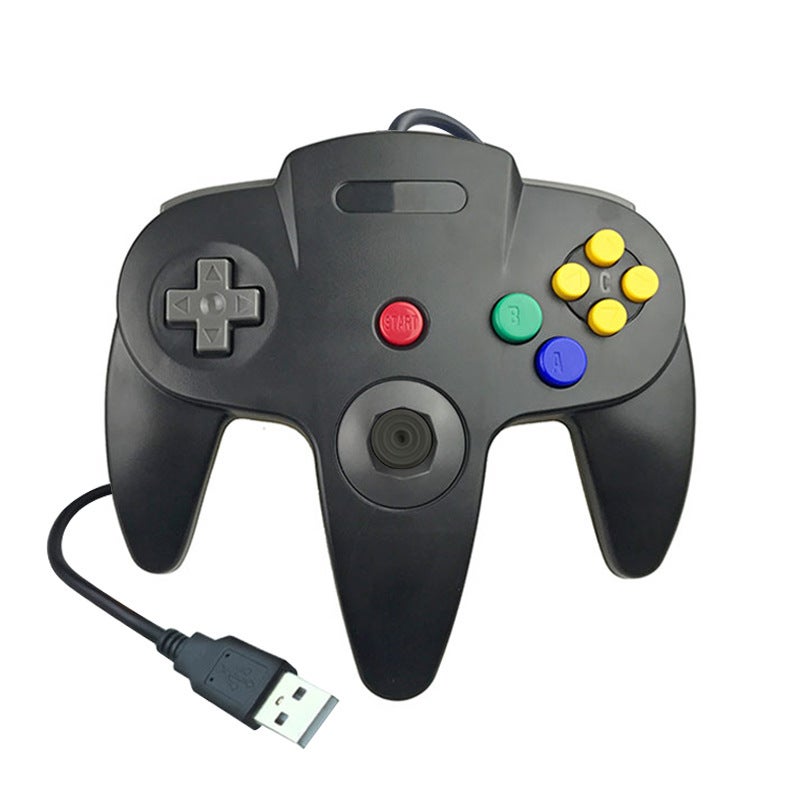 وحدة تحكم الألعاب N64Usb وحدة تحكم سلكية N64Usb مظهر N64 وحدة تحكم الكمبيوتر جديدة مرحبًا - Image 2