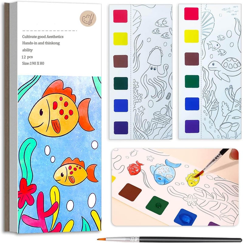 Promote Promote 1 Water Coloring Books for Kids Ages 4-8,Pocket Watercolor Painting Book Kit for Toddlers, Kids Water Color Paint Set Art Crafts, Mini Travel Water Coloring Book, Gifts for Girls Boys  - Image 1