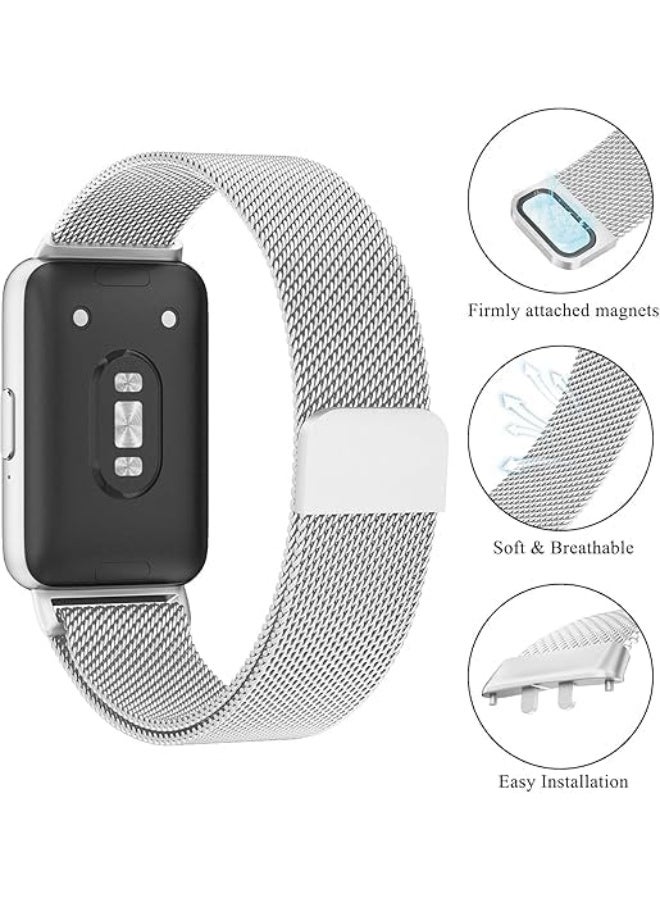 Ecosystem Metal Band Compatible with Samsung Galaxy Fit 3, Mesh Replacement Strap for Galaxy Fit3 Smartwatch, Adjustable Wristband with Secure Clasp, Comfortable & Durable Watch Band (Silver, Mesh) - Image 5