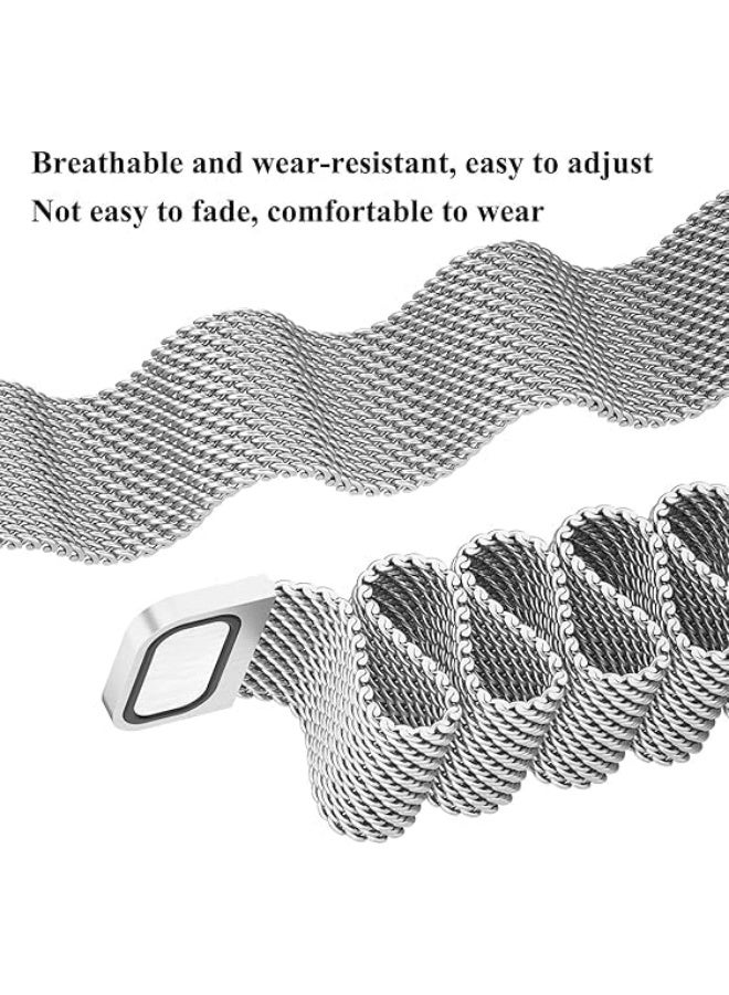Ecosystem Metal Band Compatible with Samsung Galaxy Fit 3, Mesh Replacement Strap for Galaxy Fit3 Smartwatch, Adjustable Wristband with Secure Clasp, Comfortable & Durable Watch Band (Silver, Mesh) - Image 4