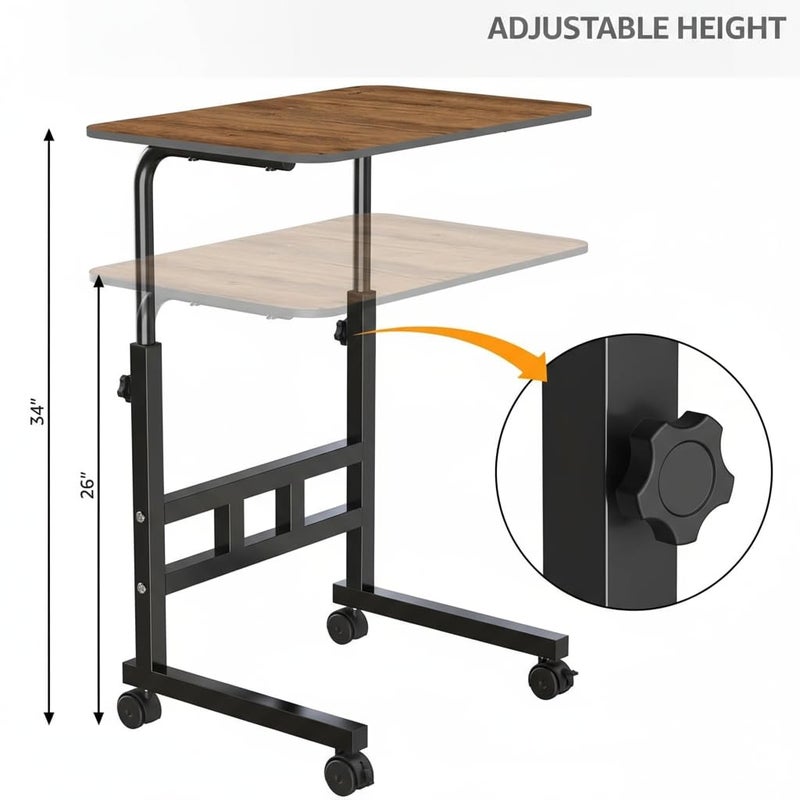 Radiant Multi-Purpose Laptop Table, Study Table| Bed Table| Adjustable Height, Portable for Office, Work Form Home | DIY Table, Easy to Assemble (Wooden with Black Leg) - Image 3