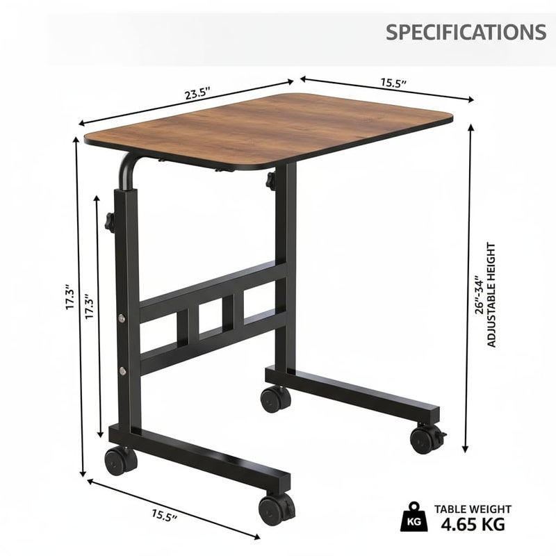 Radiant Multi-Purpose Laptop Table, Study Table| Bed Table| Adjustable Height, Portable for Office, Work Form Home | DIY Table, Easy to Assemble (Wooden with Black Leg) - Image 4