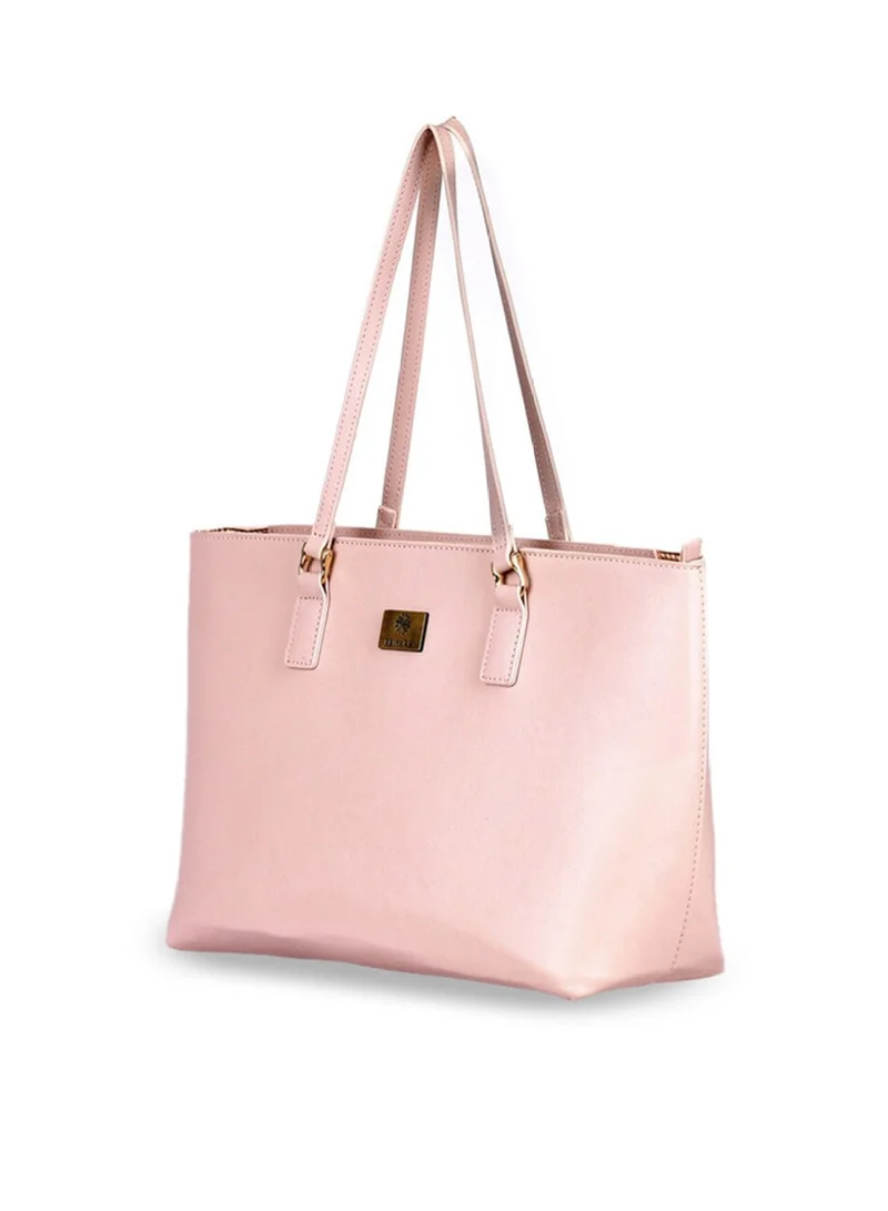 Priyaasi Women Pink PU Structured Solid Tote Bag