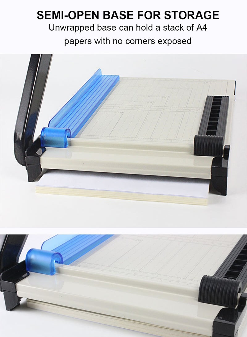 كيدل قاطع ورق المقصلة: سكين قطع ورق، قاطع ورق، قطع دقيق مع واقي أمان، سعة 15 ورقة، دليل مغناطيسي، قاعدة معدنية شديدة التحمل، مثالية للورق المقوى والكرتون والحرف اليدوية والصور - Image 3