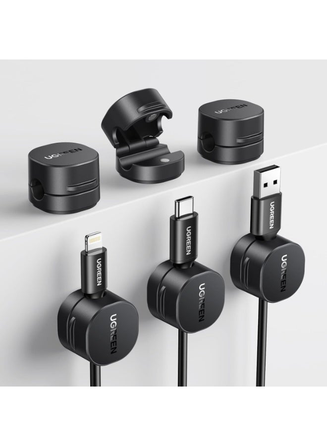 UGREEN ECO UGREEN 6 Pack Cable Organizer, Super Strong Magnetic Attraction, Tidy Management Flexible and Easy to Use, Cord Organizer for Wall, Desk, Car, Office; Wire Keeper for Computer Cable, Power, TV Cord - Image 1