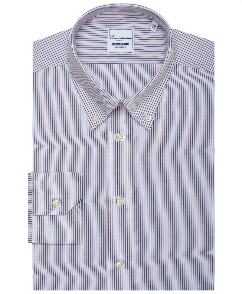 Camicissima LONG SL. SLIM FIT STRIPED POPLIN NON IRON SHIRT