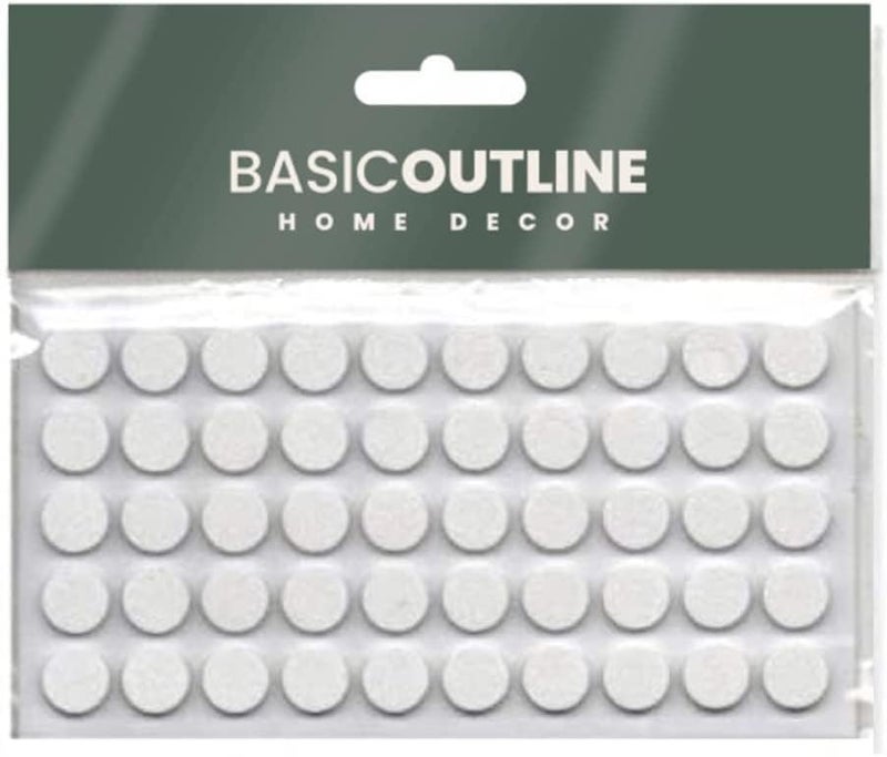 Basic Outline Cabinet Bumpers Kitchen Cabinet Door Bumpers Sound Dampening Rubber Bumpers Made of Soft Eva Rubber for Quiet Drawer Close Anti Slam Cushion 10 mm (50 pcs, White) - Image 2