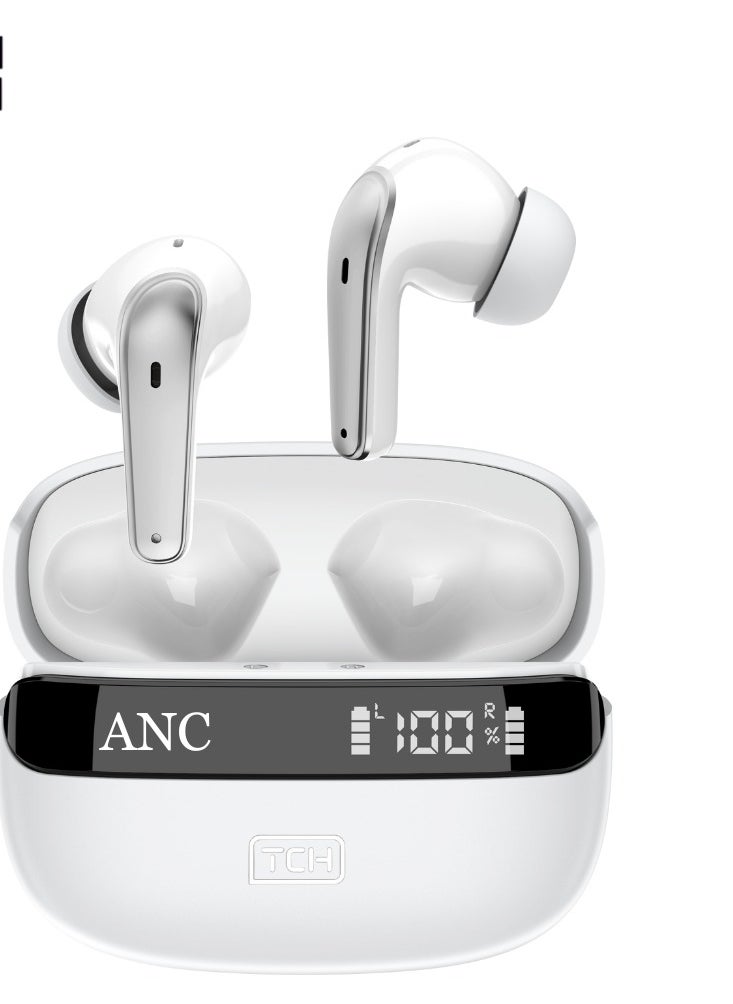 TCH Earbuds Active Noise Cancelling Bluetooth 5.3, 15mm Drivers, IPX Waterproof, 30H Playtime, Touch Controls, Deep Bass & Clear Calls – Wireless Ear buds for iphone & Android Sports, lightweight Travel, & Work5  - Image 1