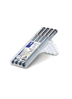 STAEDTLER Staedtler  308 Wp4 Pigment Liner Pens With Assorted Line Width - Black  Set Of 4  - Image 2