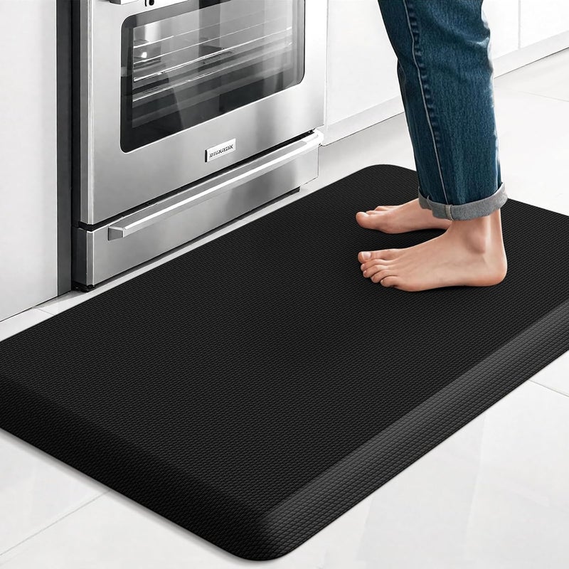 TranquilRelax 4/5 Inch Thicker Kitchen Mat, Cushioned Thick Floor Comfort Mat, with Non-Slip Bottom, Water & Stain Resistant, Easy Clean Standing Desk Mat for Kitchen, Sink, Office (17.3"x28"x0.8", Black) - Image 1