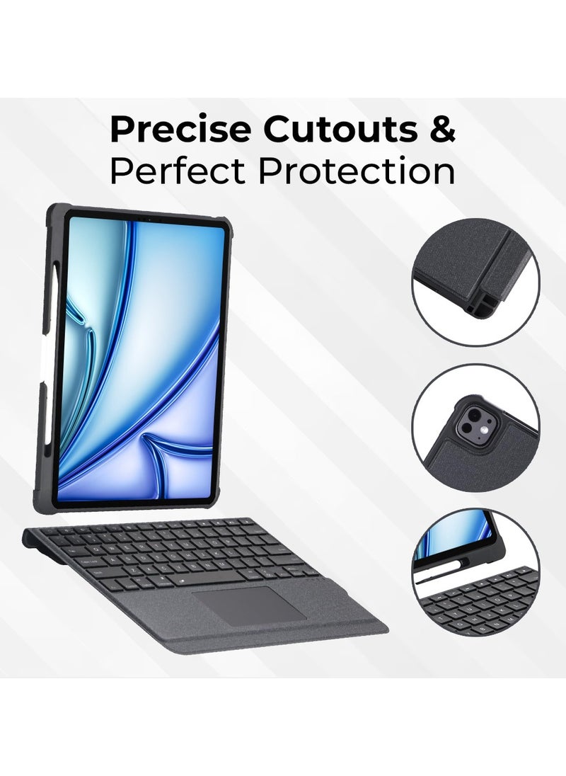 Keyboard Case for iPad Pro 13" (2024) with Screen Protector – Detachable Wireless Keyboard, Slim Magnetic Cover, Apple Pencil Holder, Auto Sleep/Wake