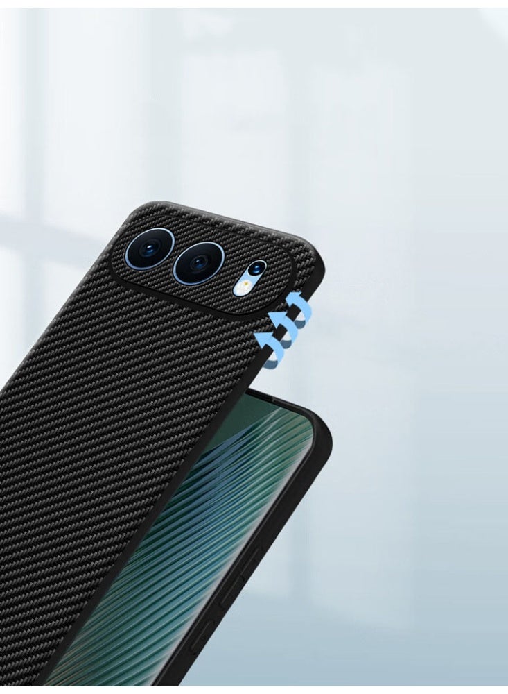 general for Honor 500 Case Slim Thin Carbon Fiber Design Phone Cover, Case less Feel, Matte Anti-Scratch Shockproof Enhanced Grip Minimalist Striped Case for Honor 500 - Image 5