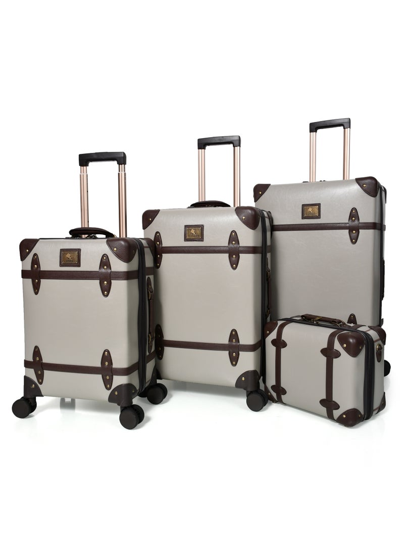 مورانو طقم شنط سفر كلاسيك جلد مورانو اربع قطع لون رمادي مقاسات 28''-24''-20'' إنش - Image 1