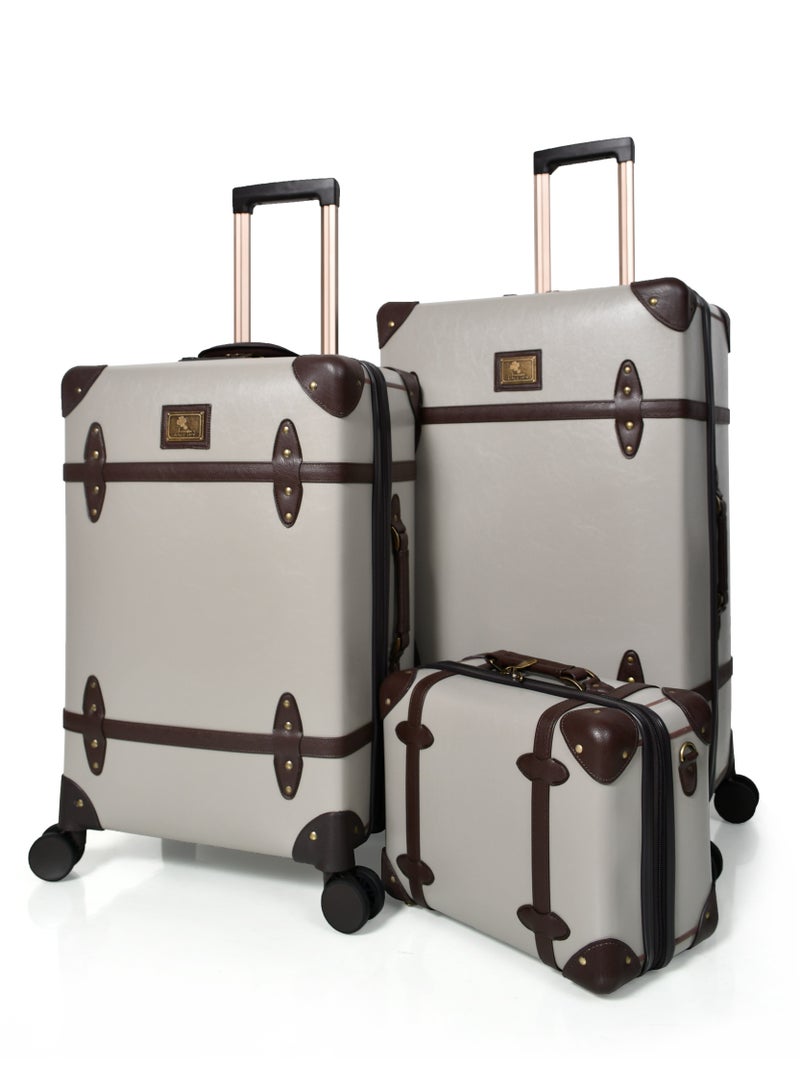 مورانو طقم شنط سفر كلاسيك جلد مورانو اربع قطع لون رمادي مقاسات 28''-24''-20'' إنش - Image 3