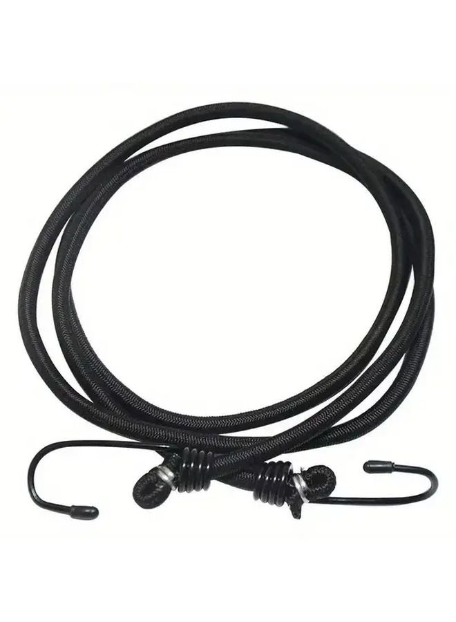 8mm x 59.06 Inch Heavy Duty Fixed Strap with Metal Hook Black High Strength Stretch Rope - Image 3