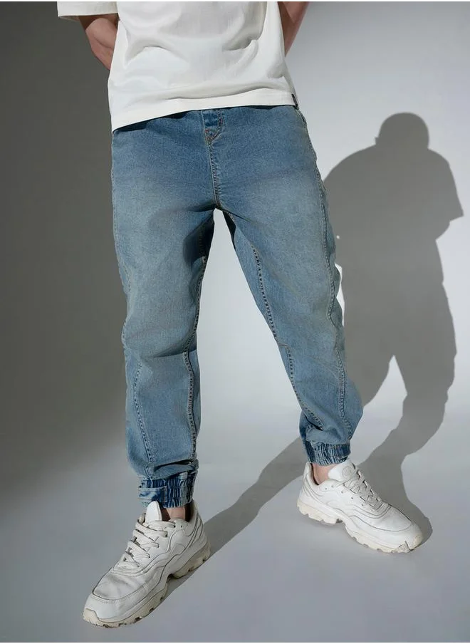 هوبرهولمي Mid Rise Faded Jogger jeans by Styli