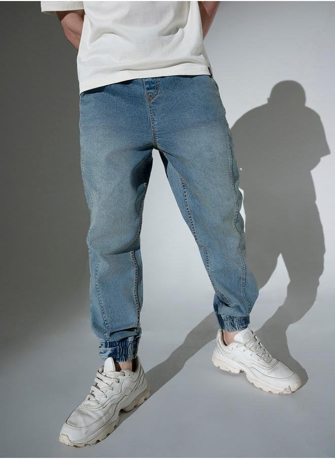 Hubberholme - Mid Rise Faded Jogger jeans by Styli - Image 1