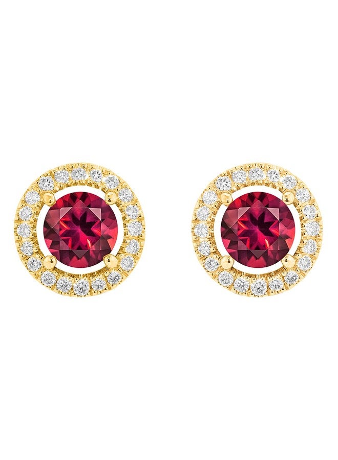 مينوتيا أقراط مينوتيا المطلية بالذهب بتصميم عصري للنساء والفتيات | أقراط دائرية الشكل | مجوهرات أنيقة MNT0470RD_G - Image 1