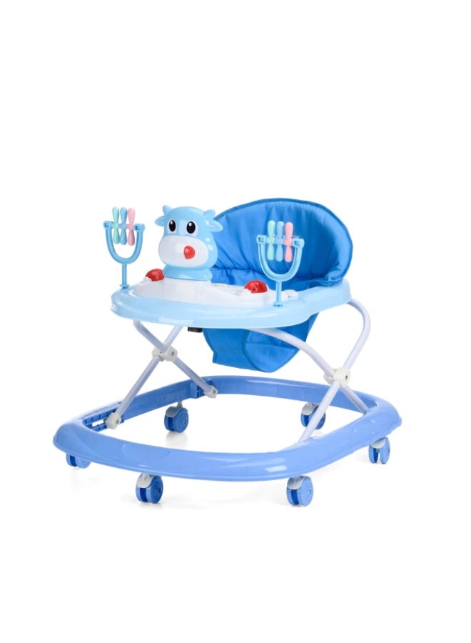 مشاية اطفال | مشاية دائرية محمولة للاطفال مع 3 ارتفاعات قابلة للتعديل، دوران 360 درجة و شريط موسيقي| مشاية دفع للنشاط للاطفال من عمر 6 الى 24 شهر(ازرق) - Image 1