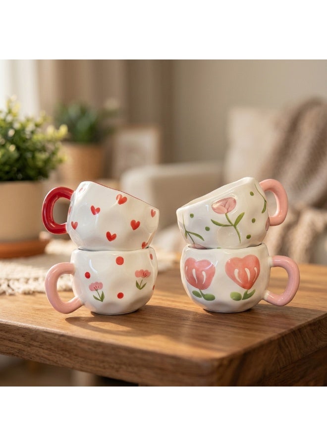 Elegant Porcelain Mug - Wavy Hand-Painted Style (1 Piece, Random Pattern) 🎨🌸 - Image 3