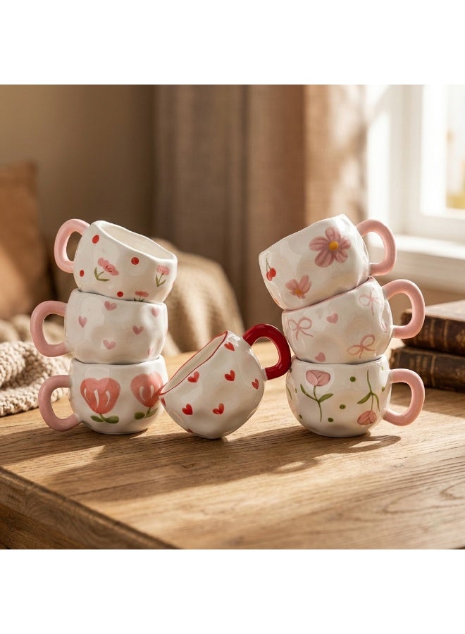 Elegant Porcelain Mug - Wavy Hand-Painted Style (1 Piece, Random Pattern) 🎨🌸 - Image 2