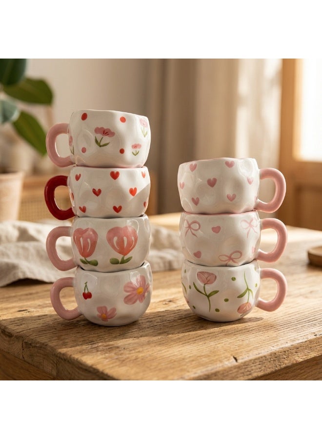 Elegant Porcelain Mug - Wavy Hand-Painted Style (1 Piece, Random Pattern) 🎨🌸 - Image 2