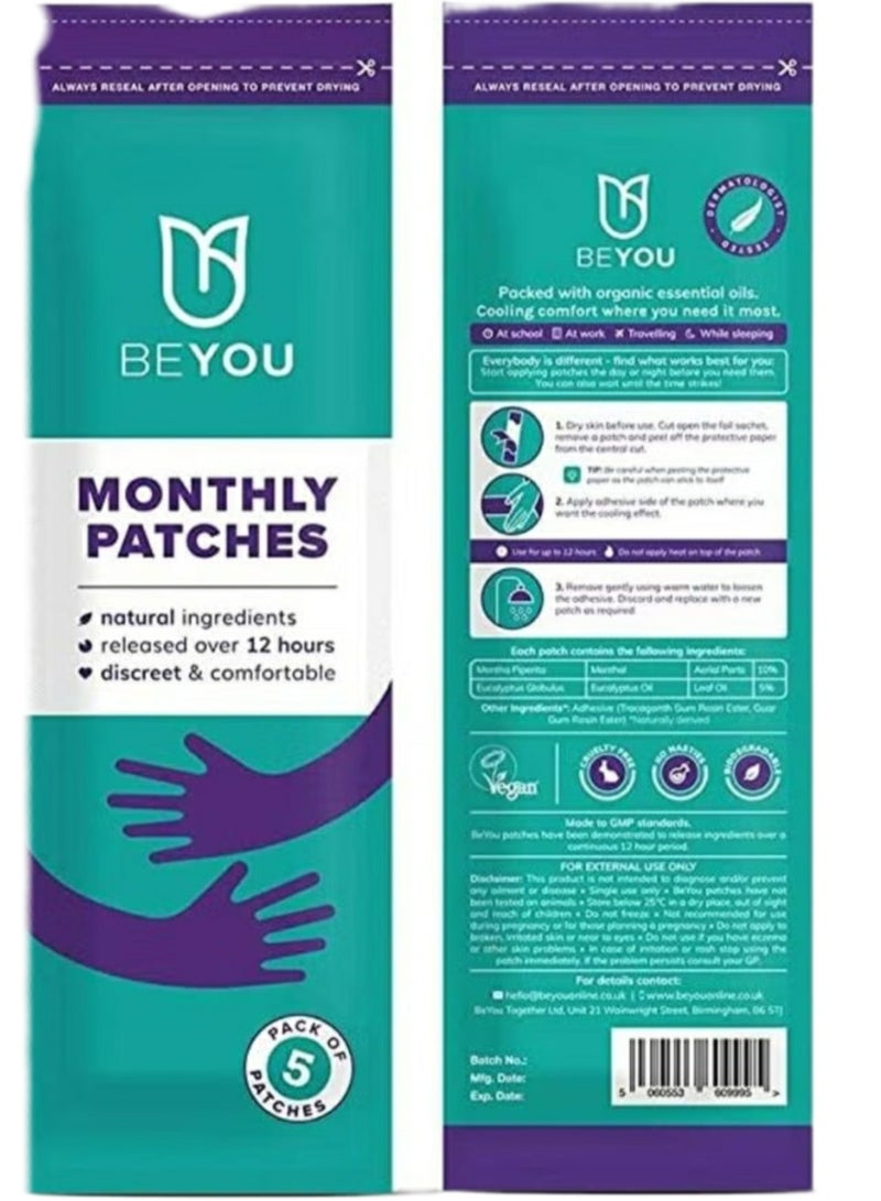 BEYOU BEYOU Monthly Period Patch Adhesive Tapes To Relieve Menstrual Pain And All Cramping, Fibroids, IBS And Inflammatory Bowel Disease - Contains Eucalyptus Oil And Menthol - Image 1
