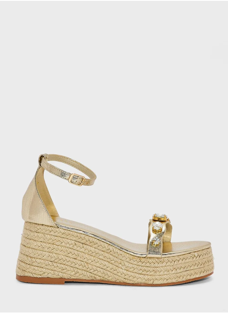ايلا Jewelled & Embellished  Wedge Sandals