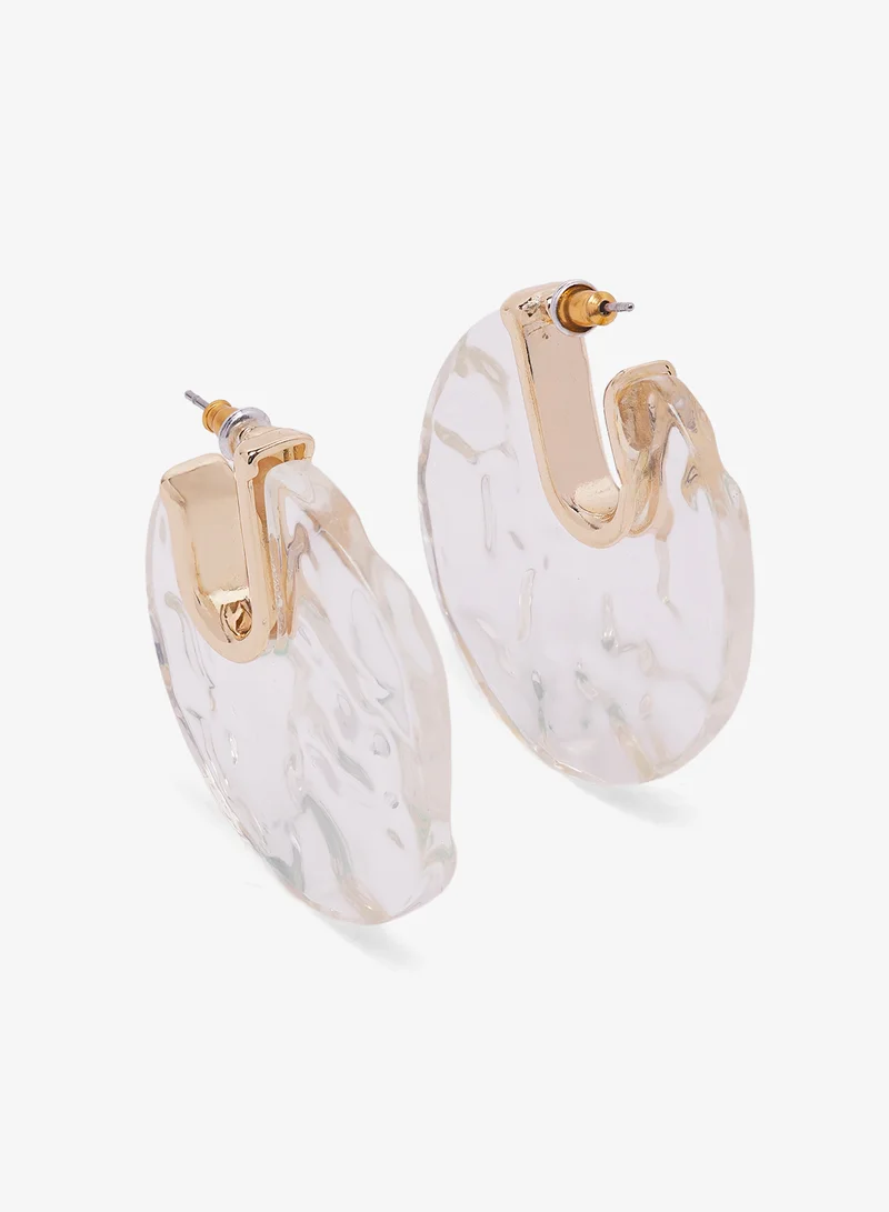 جينجر Resin Detail Hoop Earrings