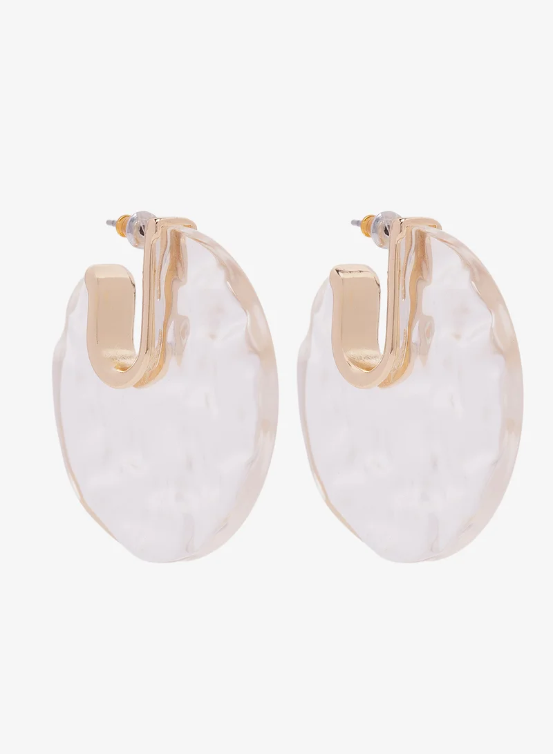 جينجر Resin Detail Hoop Earrings