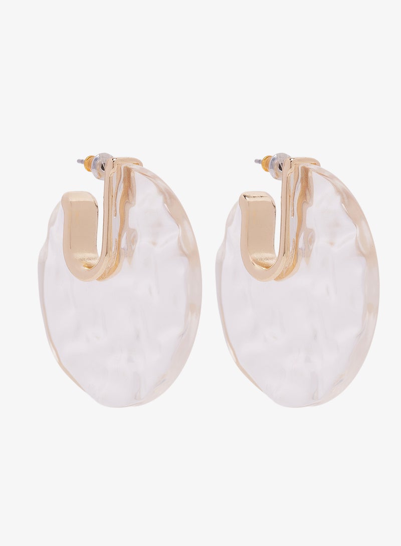 Ginger Resin Detail Hoop Earrings - Image 1