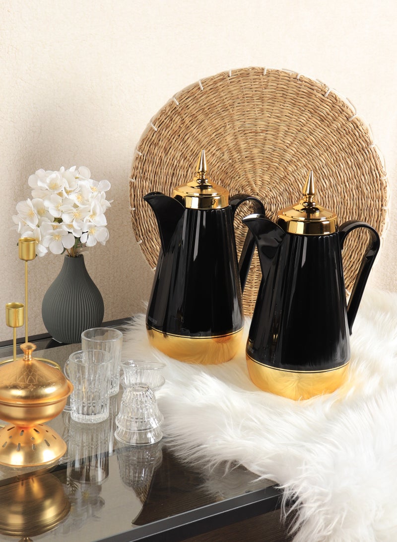 HOMEVEO Luxury tea and coffee thermos set - elegant design with golden touches - high-quality thermal insulation that maintains heat for long periods - 1 liter capacity