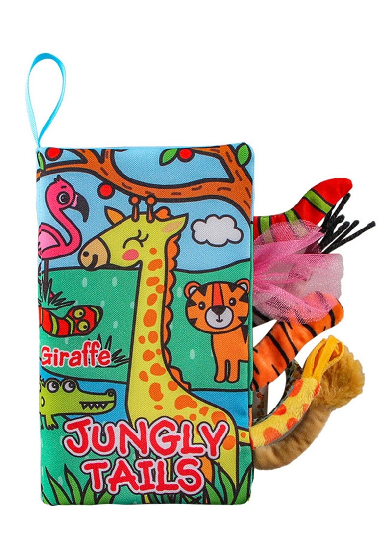 Loquat Soft Cloth Book Crinkle Baby Books Toys Tails Soft Activity Early Education Toy for Toddlers Animal Books 12*22cm - Image 1