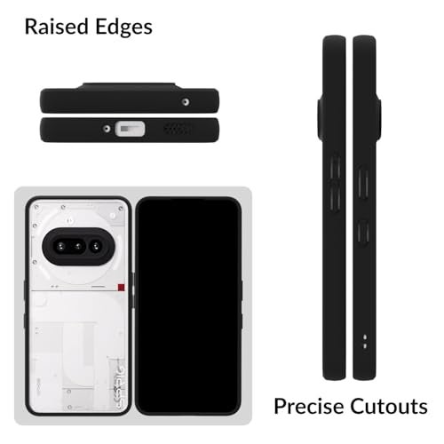 SPRIG Compatible with Nothing Phone 3a EdgeTone Back Cover Drop Tested Shock Proof Mobile Case for Men, Women, Boys and Girls with Camera Protection (Black Transparent) - Image 3