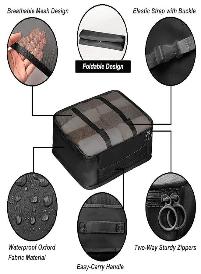 Nightstar 7 Pcs Foldable Luggage and Laundry Bag Pouch Waterproof Travel Toiletry Organizer Garment Storage Bag Portable Packing Cubes (1 Pc) (7 Pcs-Black) - Image 2