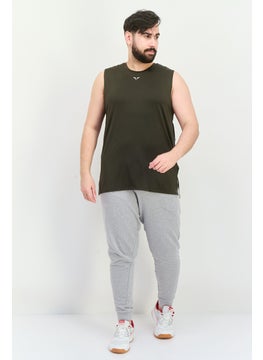 SQUATWOLF Men Sportswear Fit Sleeveless Training Vest, Khaki  - Image 3