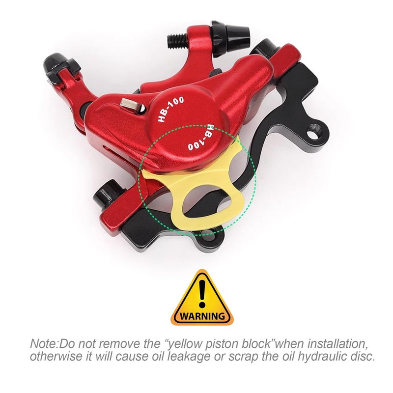 catazer MTB Road HB-100 MTB Road Line Pulling Hydraulic Disc Brake Calipers Front & Rear Mountain Bike Disc Brake E-Bike Disc Brake (1 Pair Black) - Image 5