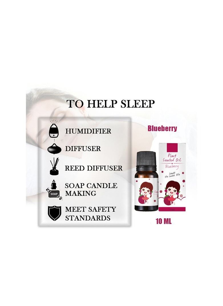 Generic 1-Piece 10ML Essential Oil For Air Humidifier,Flavors Aroma Diffuser Natural Plant Oil,Plant Fragrance Use For Air Fresh or Relieve Stress,Fragrance Blueberry  - Image 2