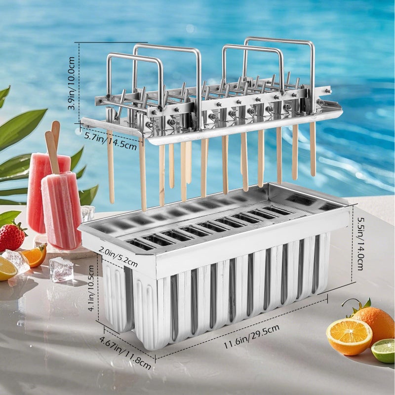Dyna-Living Commercial Popsicle Molds 20PCS Round Heads with Double Slot Stainless Steel Popsicle Molds Metal Ice Cream Popsicle Mold with Lid, Single Cup Capacity 85ml - Image 5