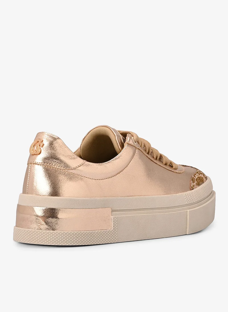 Carmen Steffens  Golden Sneakers with Giraffe Print for Women | Best Price UAE