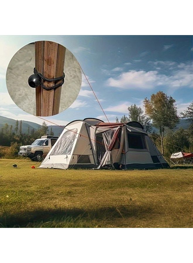 6pcs Black Heavy Duty Bungee Cords with UV Resistant Weatherproof Balls Elastic Tension Straps - Image 4