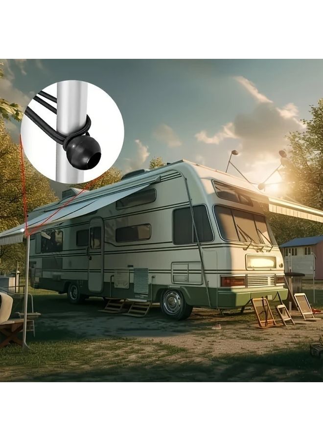 6pcs Black Heavy Duty Bungee Cords with UV Resistant Weatherproof Balls Elastic Tension Straps - Image 5
