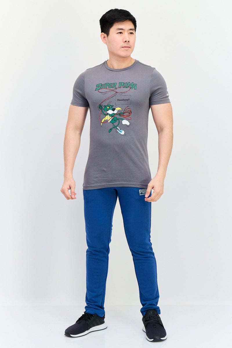 PUMA Men Sportswear Fit Graphic Print Outdoor T-Shirt, Grey - Image 2