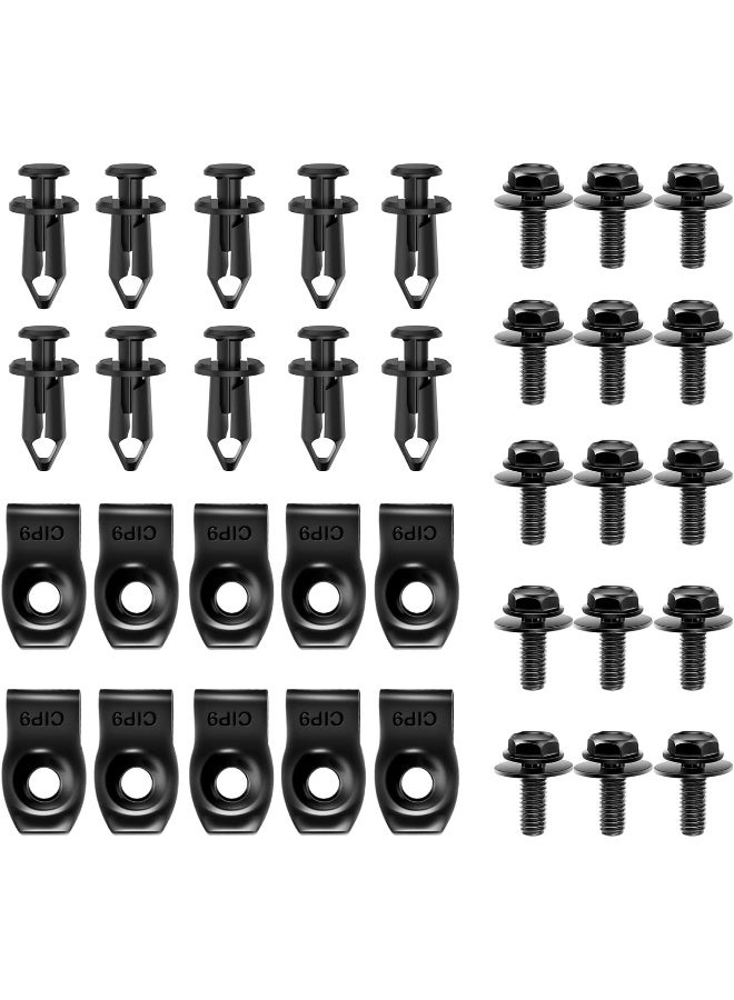Nilight 35PCS Engine Under Cover Splash Shield Guard Body Bolts Bumper Fender Liner Push Retainer Fastener Rivet Clips Extruded U-Nuts - Image 1